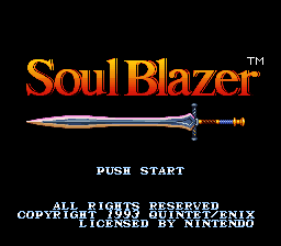 Soul Blazer (Europe) Title Screen